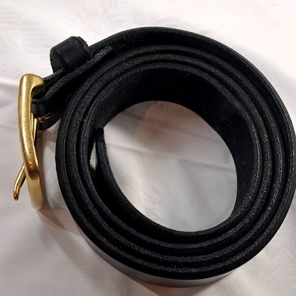 Leegin Mens Size 40 Black Leather Dress Belt brass gold buckle made USA  #21803 - ilac.rochib.com